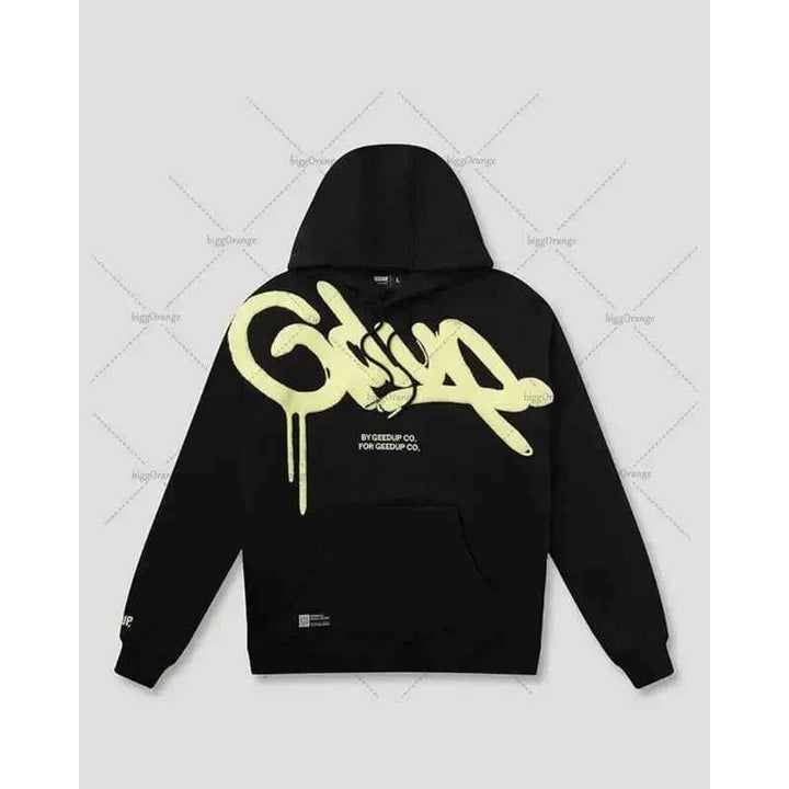 Men's & Women's | Casual Striped Letter Oversized Hoodie for Street Fashion