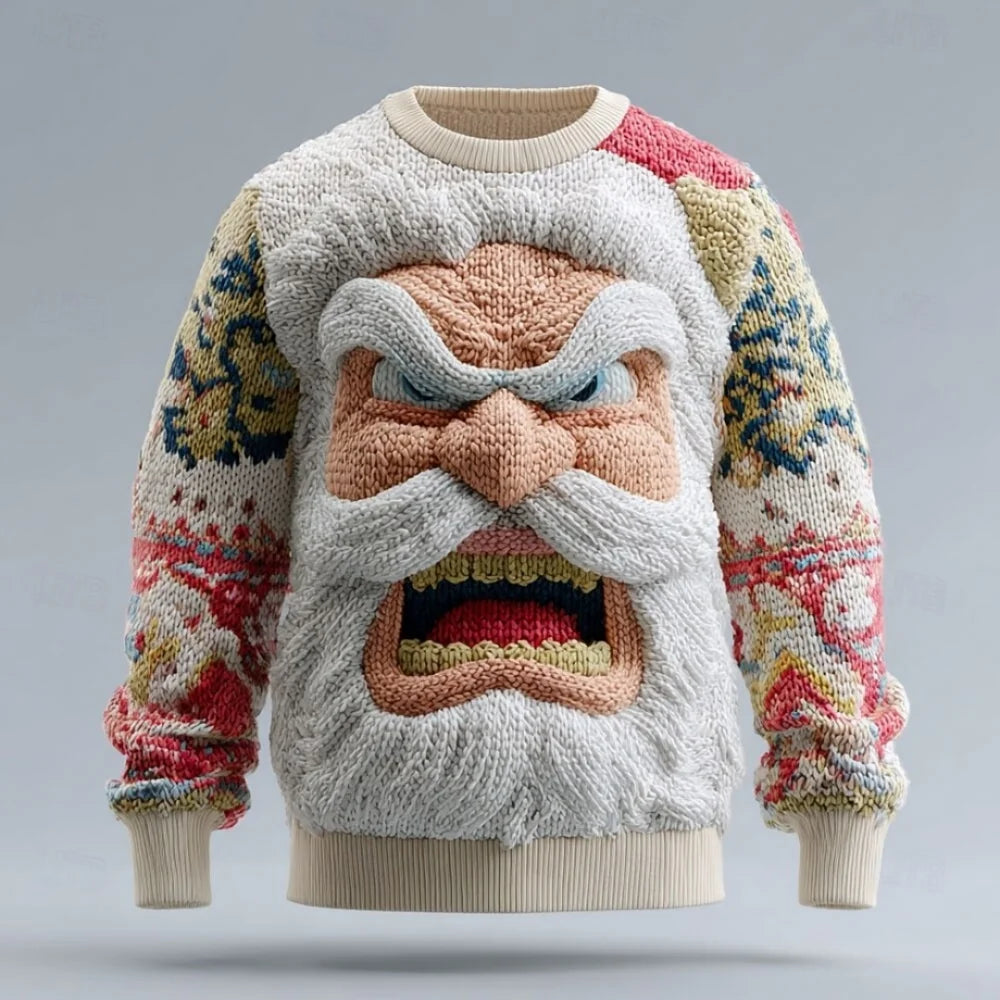 Cozy Knitted Ugly Christmas Sweater for Men - Crew Neck MYWYS00037