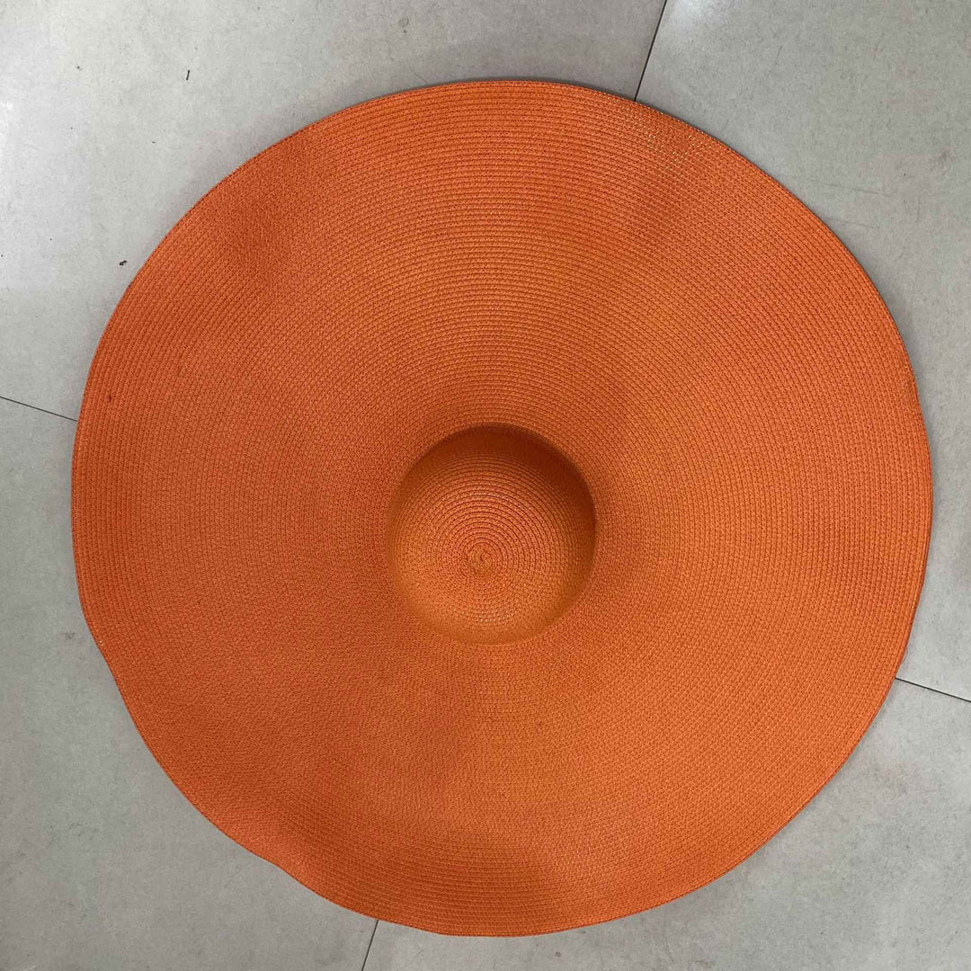 Seaside Sun Hat, Travel And Vacation Straw Hat, Straw Hat, Paper Straw Hat Orange One size