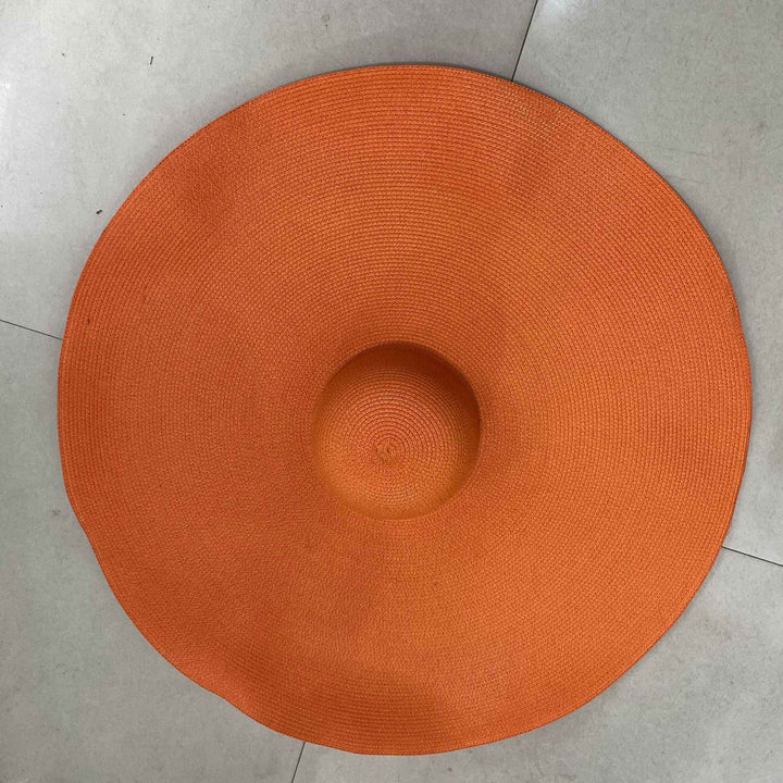 Seaside Sun Hat, Travel And Vacation Straw Hat, Straw Hat, Paper Straw Hat Orange One size
