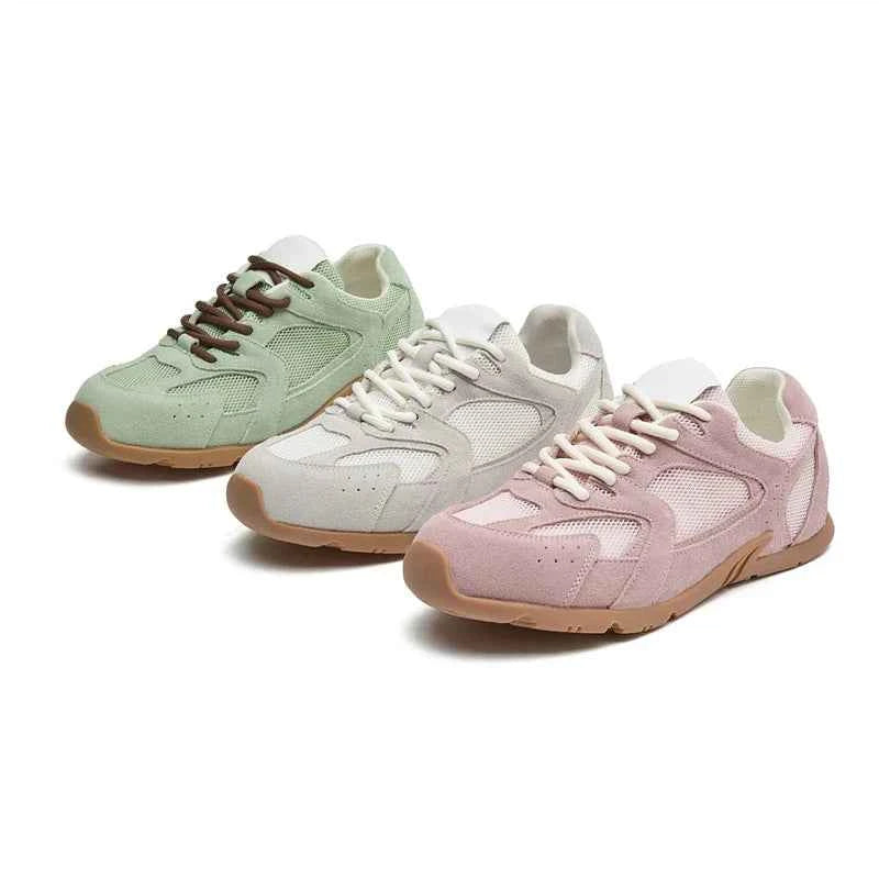 Women’s Genuine Leather Retro German Trainers Shoes