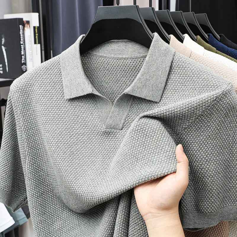 Men's Knit Polo Shirt - Stylish and Comfortable