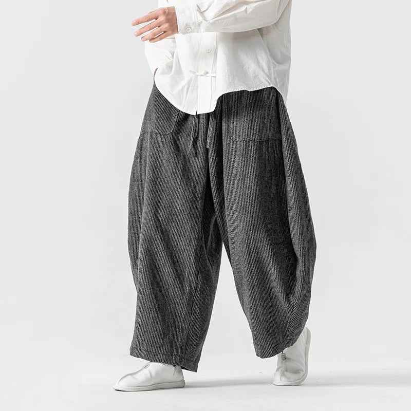 Men's Corduroy Barrel Pants - Stylish and Comfortable
