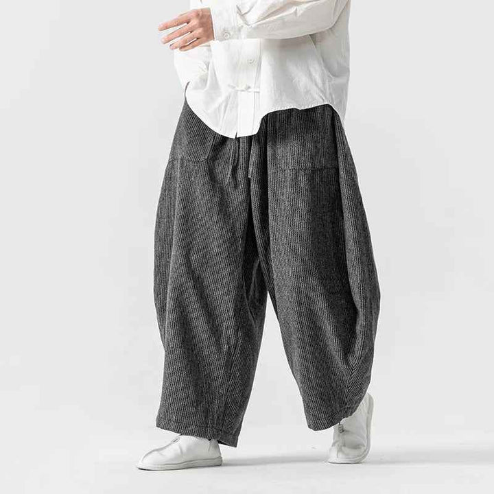 Men's Corduroy Barrel Pants - Stylish and Comfortable