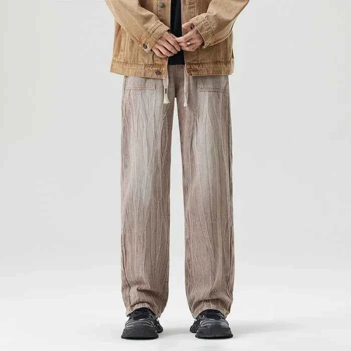 Men's Vintage Jeans - Classic Style Denim Khaki