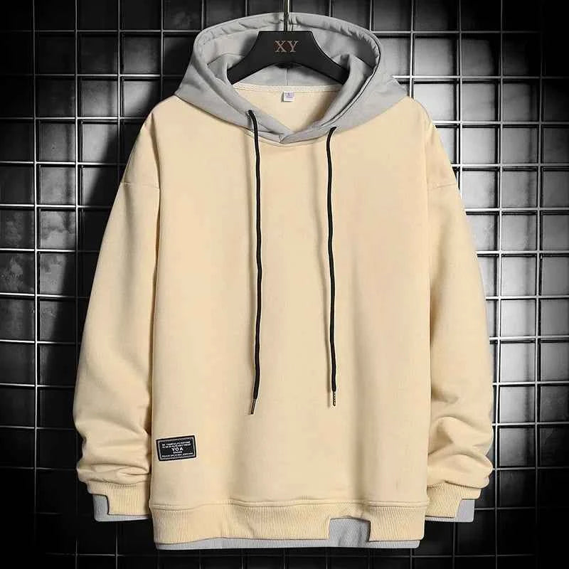 Men's Oversized Harajuku Hoodie – Bold Streetwear Pullover Khaki