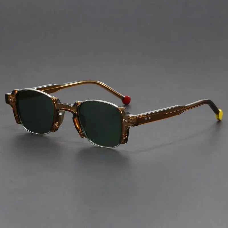 Vintage-Inspired Retro Sunglasses Brown & Green