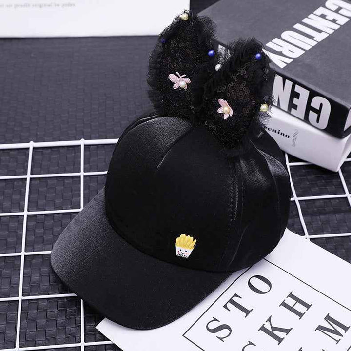 Sequined Ear Caps for Enhanced Style and Sparkle in Fashion Accessories Black French 48to52cm