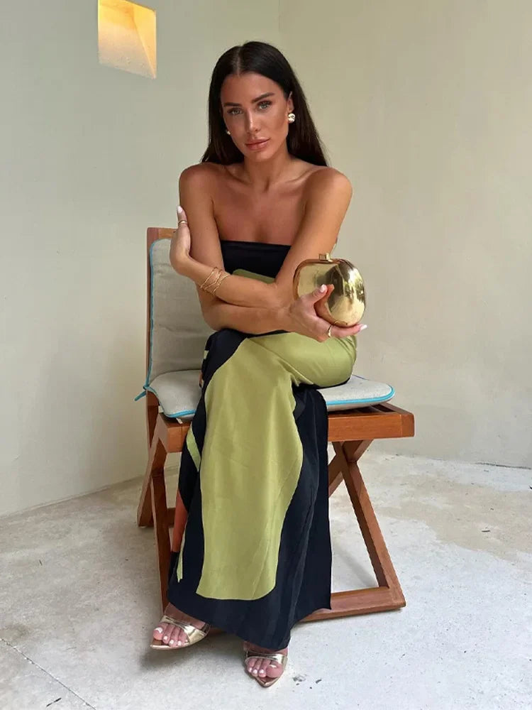 Star | Women's Luxe Strapless Maxi Dress with Print