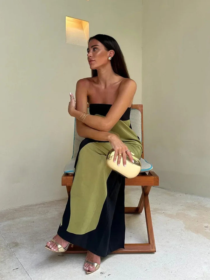 Star | Women's Luxe Strapless Maxi Dress with Print