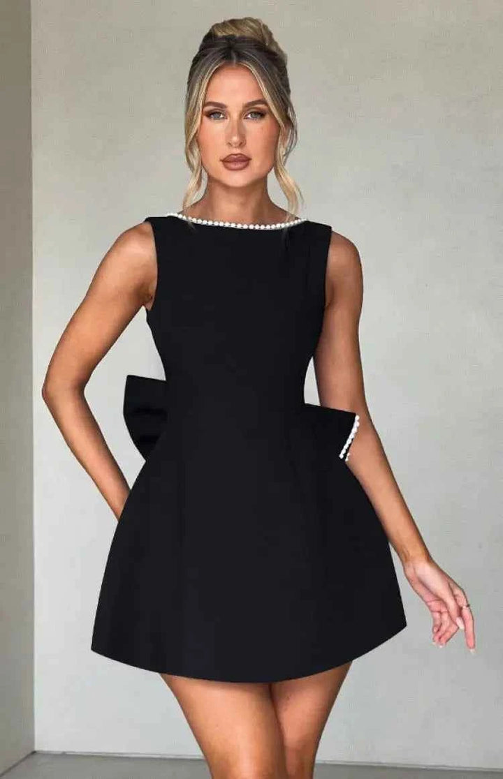 Harmonia | Elegant Mini Dress with Flattering Silhouette Black