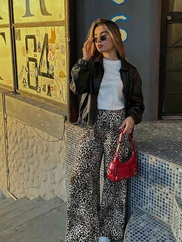 Women's High Waist Wide Leg Pants - Comfortable Loose Fit - Stylish Design