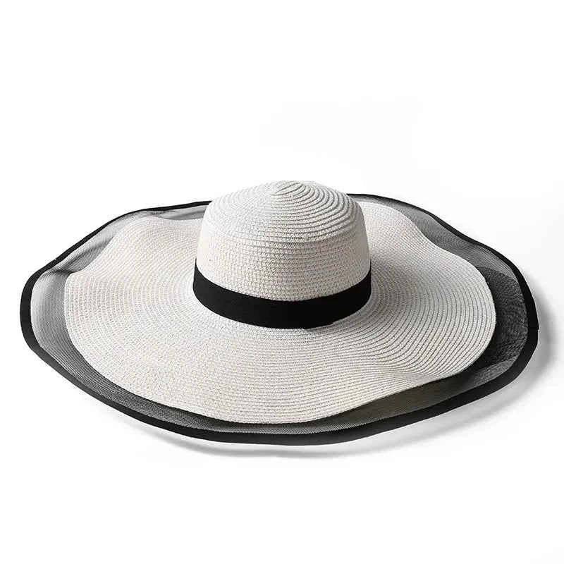 Wide Brim Sun Hat for Stylish Outdoor Protection White