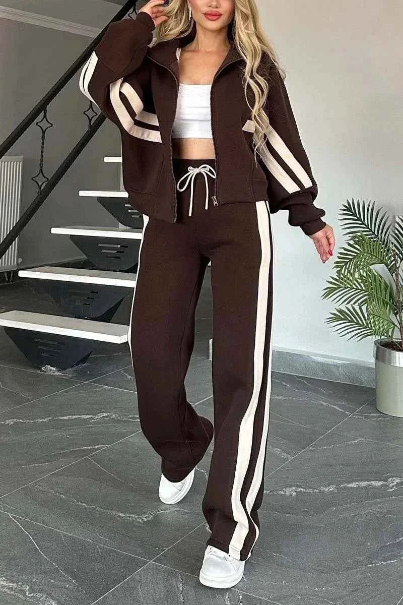 Women's Stylish Co-ord Set Dark Brown