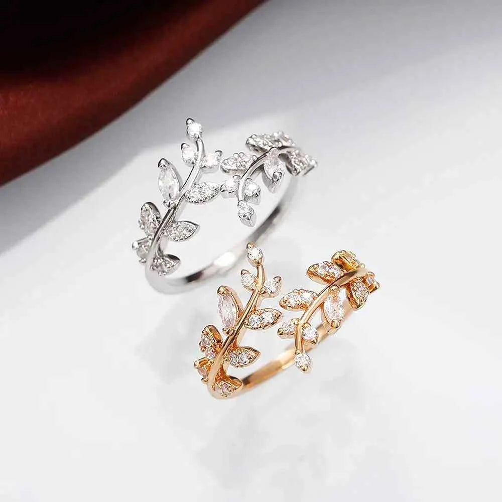 Adjustable Eden Leaf Ring