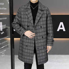 Men's Plaid Wool Coat