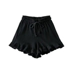 Women's Ruffle Hem Shorts Black