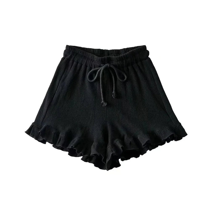 Women's Ruffle Hem Shorts Black