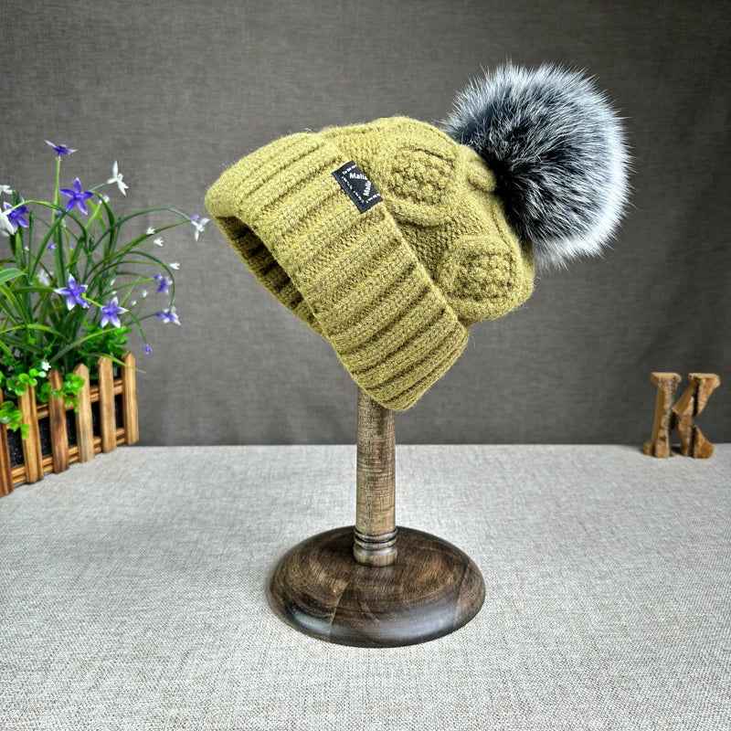 Cozy Wool Knit Beanie Green