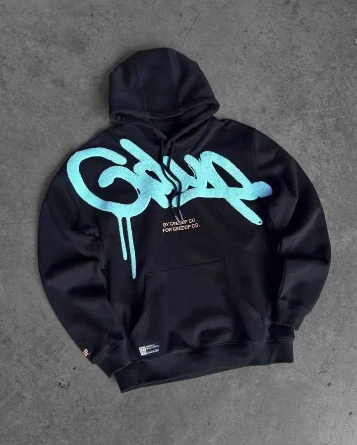 Men's & Women's | Casual Striped Letter Oversized Hoodie for Street Fashion