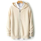 Wool Zip Hoodie Cardigan Men ‒ Thick Knit Autumn/Winter Zip Jacket