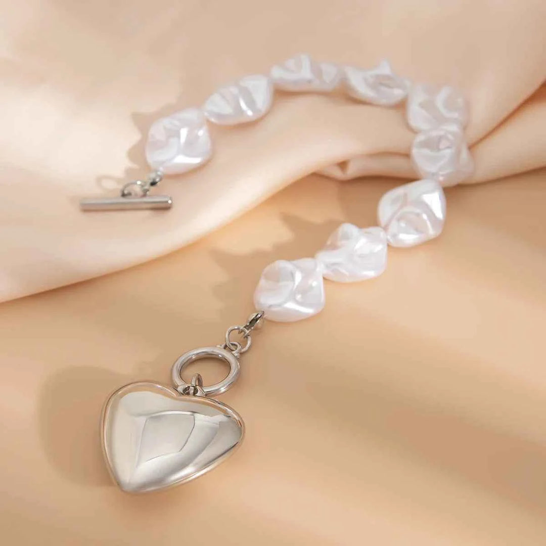 Elegant Pearl Heart Jewelry Set