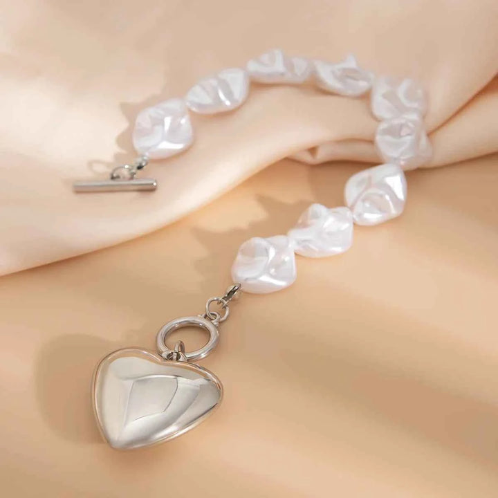 Elegant Pearl Heart Jewelry Set
