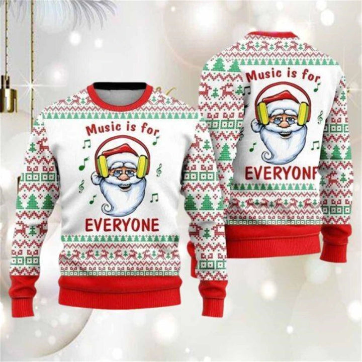 Sjov julesweater med julemandsmotiv til mænd - afslappet pullover