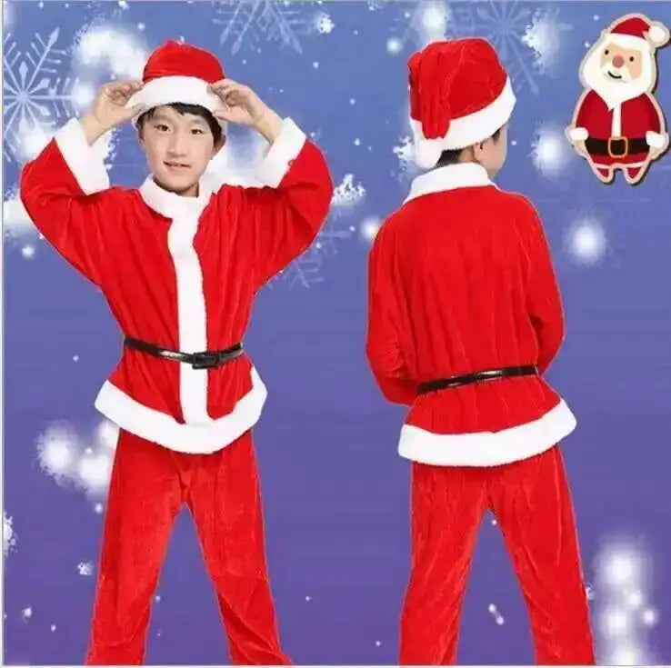 Halloween's Red Santa Claus Costume for Girls - Dress and Hat Set Clothes Set As Photo