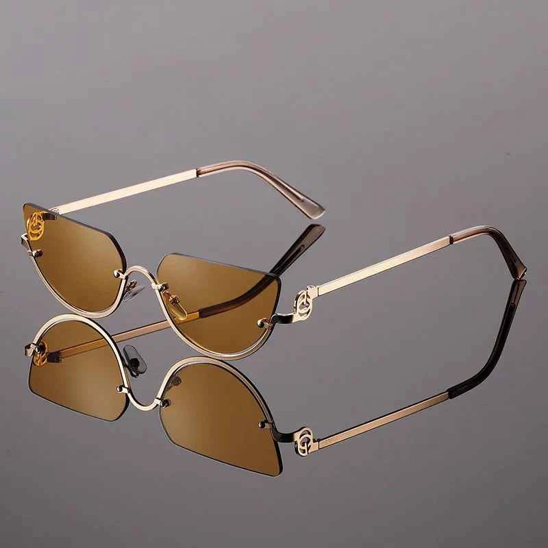 Chic Reverse Cat-Eye Sunglasses for Stylish Looks Brown