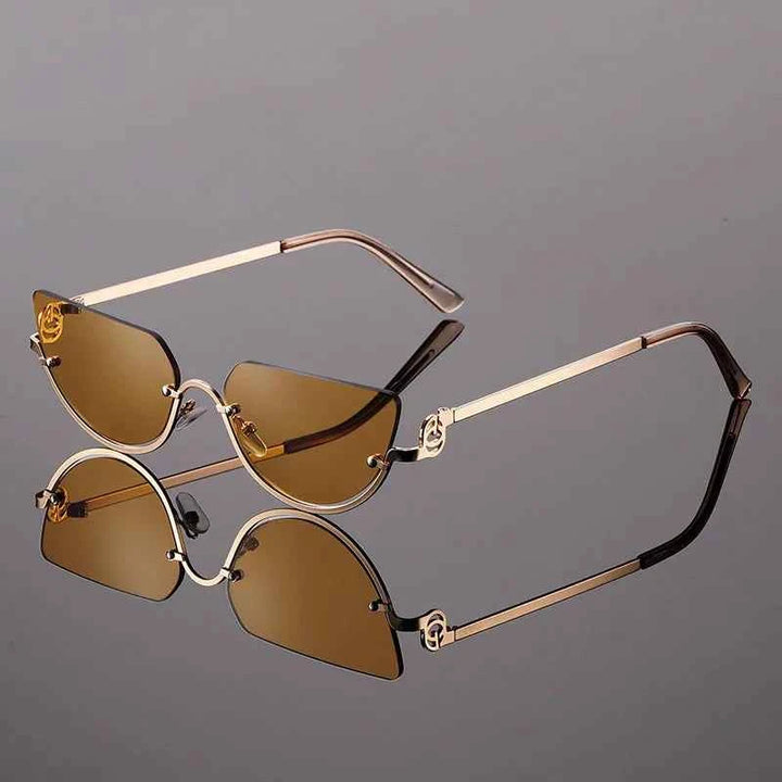Chic Reverse Cat-Eye Sunglasses for Stylish Looks Brown