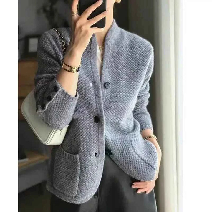 Women's Half-Neck Cardigan - Elara Style