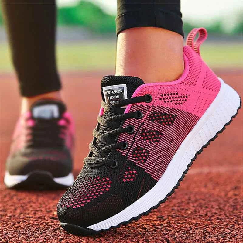 Women’s Mix-Color Gym Sneakers Rosy Red