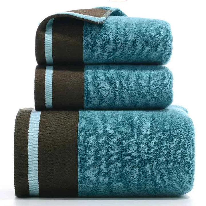 Soft Terry Cotton Bath Towel Blue 3-Piece