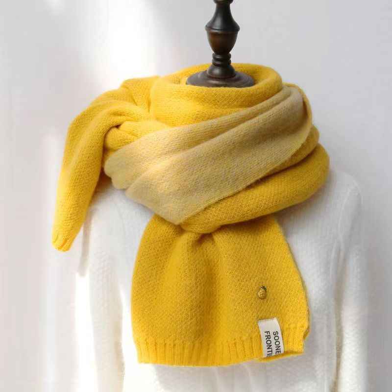 Shawl Accessories Cashmere Scarf Women Scarfs Winter Yellow