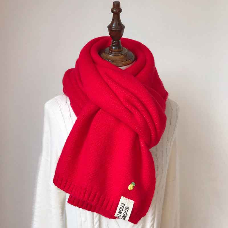 Shawl Accessories Cashmere Scarf Women Scarfs Winter Red