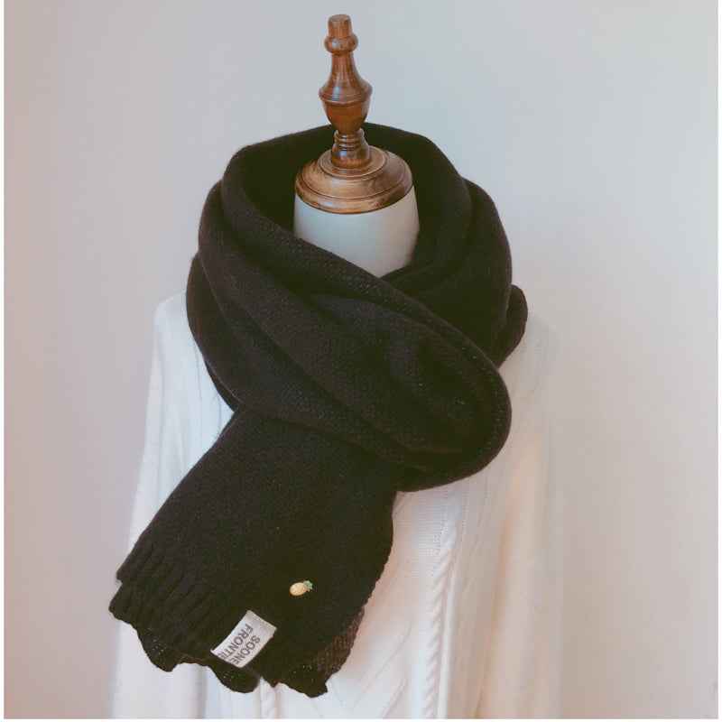 Shawl Accessories Cashmere Scarf Women Scarfs Winter Black