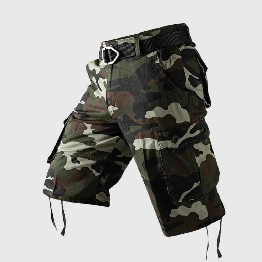 Men's Camo Multi-Pocket Cargo Shorts Green