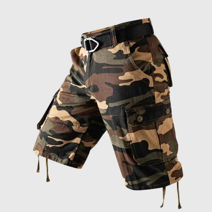 Men's Camo Multi-Pocket Cargo Shorts Khaki