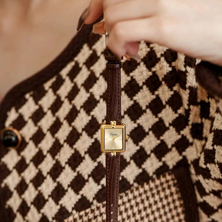 Sienna | Women's Elegant Gold Watch with Timeless Design Rectangular Brown