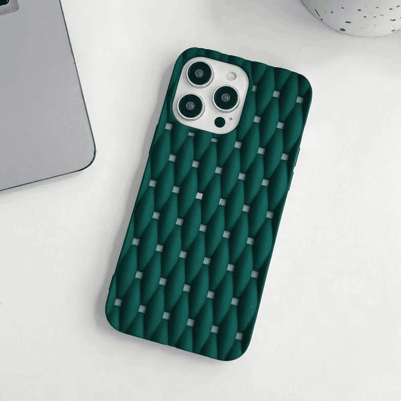Silicone iPhone Case with Plait Design Green