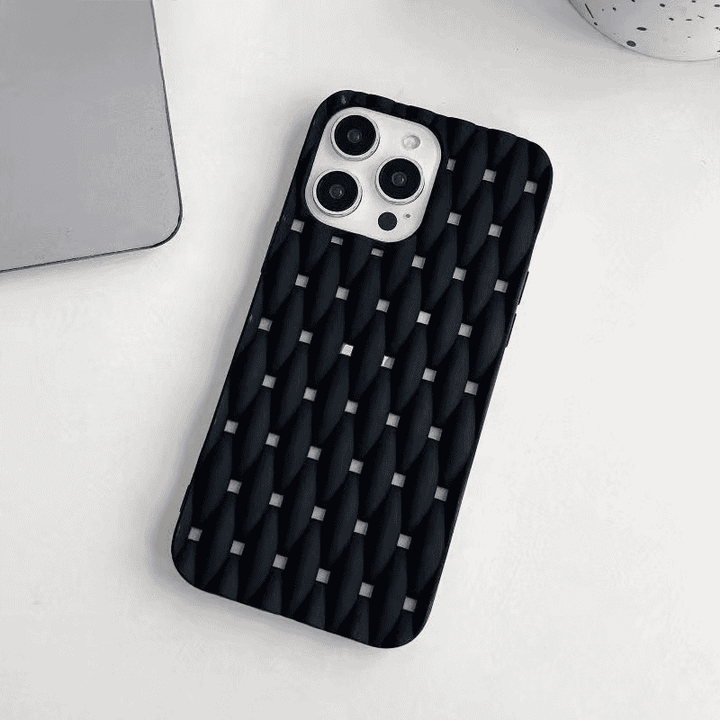 Silicone iPhone Case with Plait Design Black