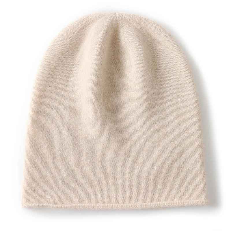 Slouchy Knit Beanie for Comfortable Head Coverage Beige One Size