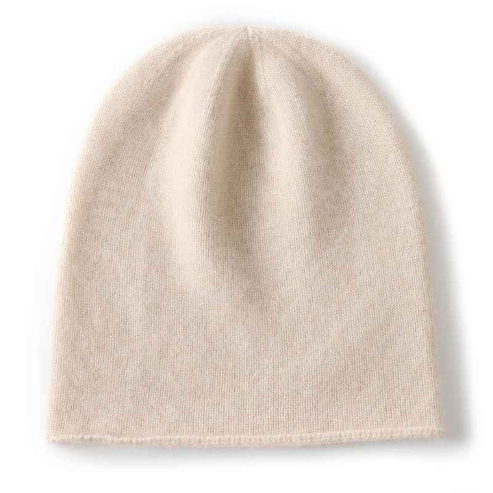 Slouchy Knit Beanie for Comfortable Head Coverage Beige One Size