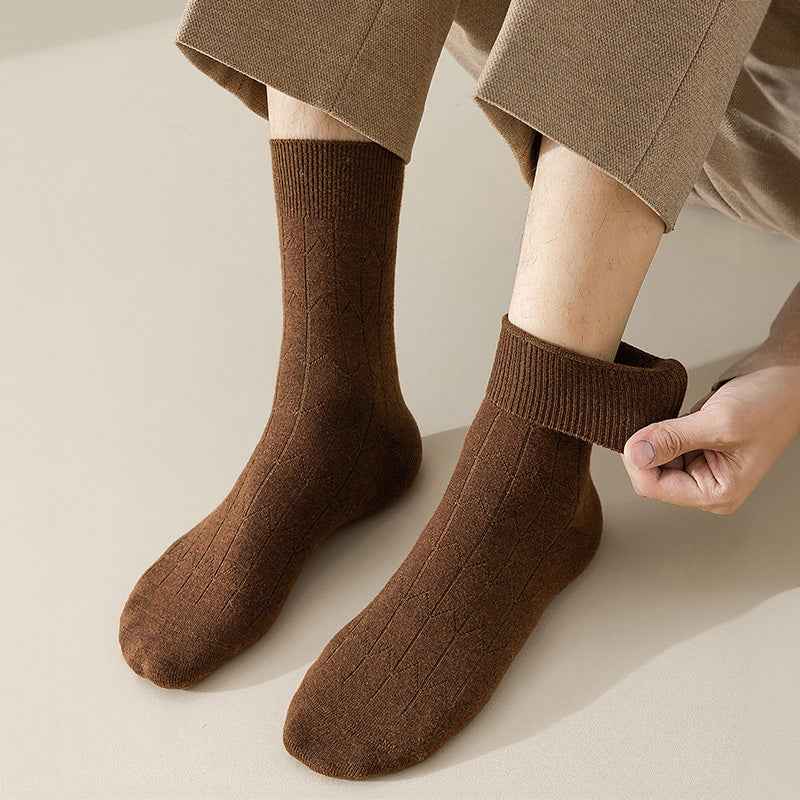 Ribbed Wool-Blend Crew Socks | Solid Length Design