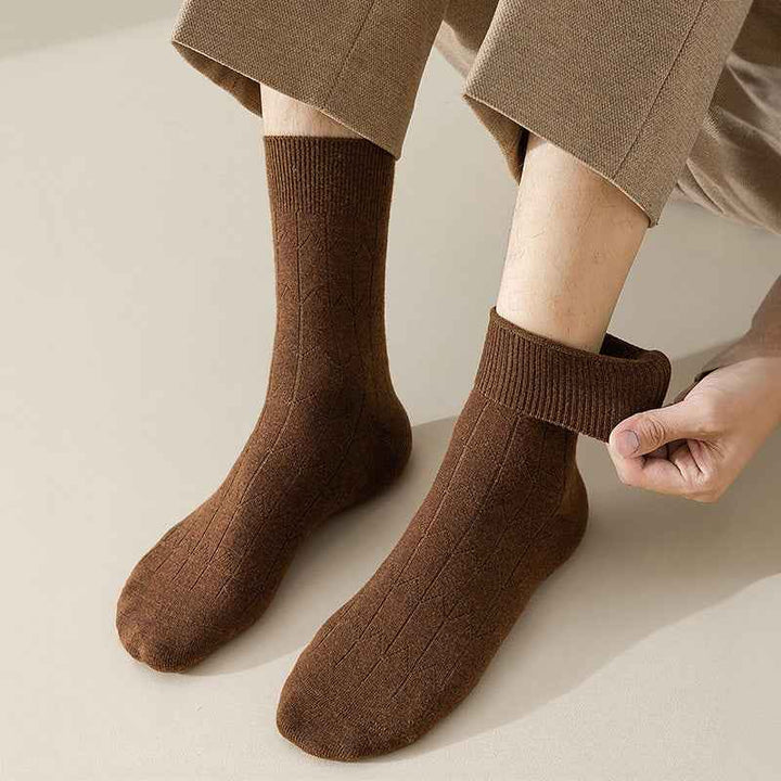 Ribbed Wool-Blend Crew Socks | Solid Length Design