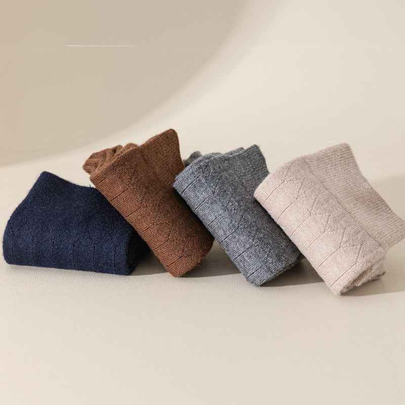 Ribbed Wool-Blend Crew Socks | Solid Length Design