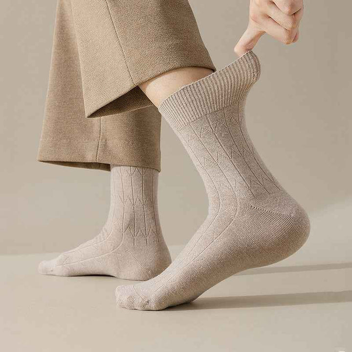 Ribbed Wool-Blend Crew Socks | Solid Length Design