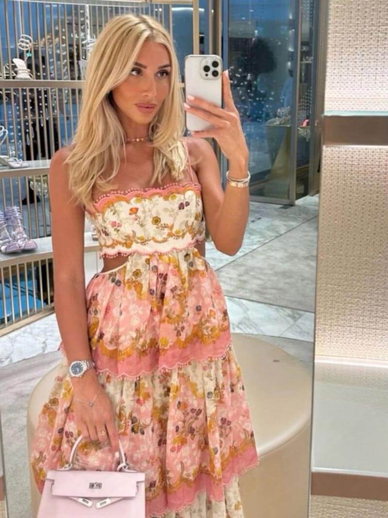 Aislin | Women's Embroidered Ruffle Long Summer Dress