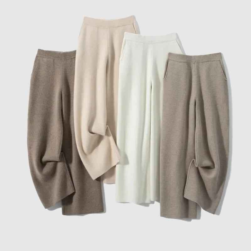 Women's Relaxed Fit Wide Leg Pants | Solid Full-Length Style